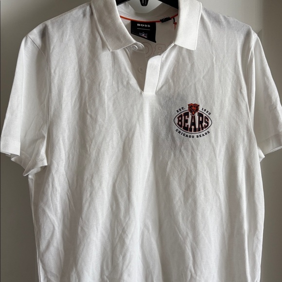 BOSS X NFL Chicago Bears COTTON SHIRT WITH COLLABORATIVE BRANDING Large NWT - Picture 10 of 12